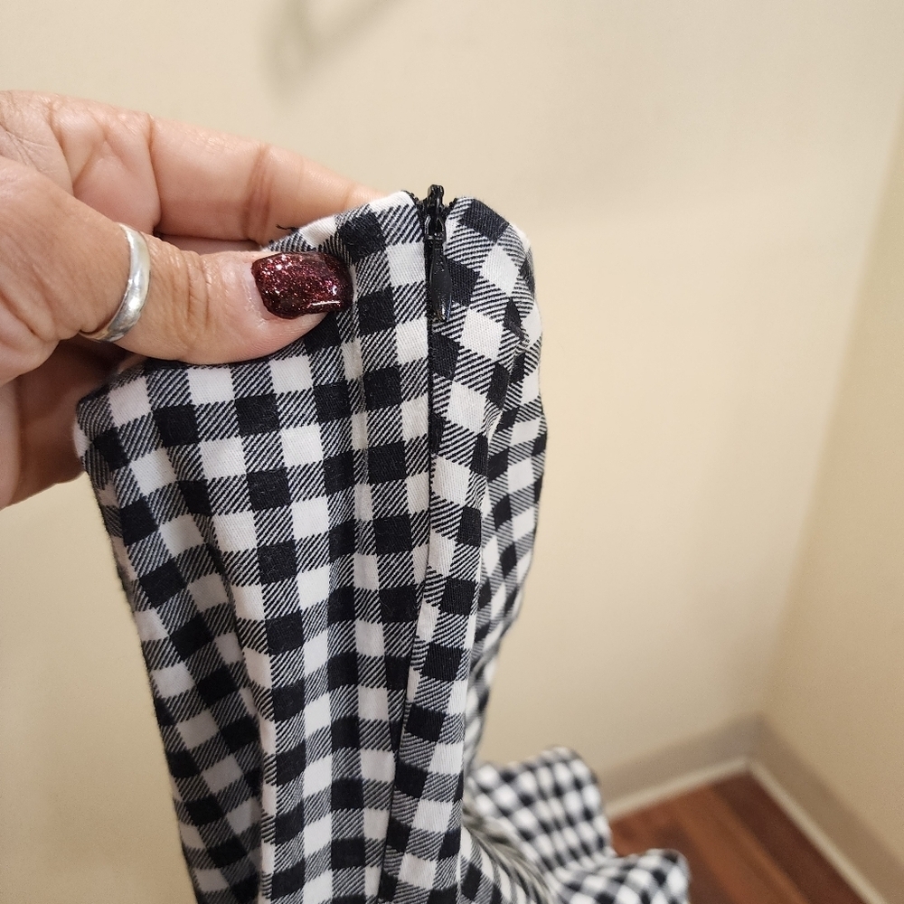 Haute Rogue Gingham Ruffled Fitted Minidress Size S - Picture 12 of 13